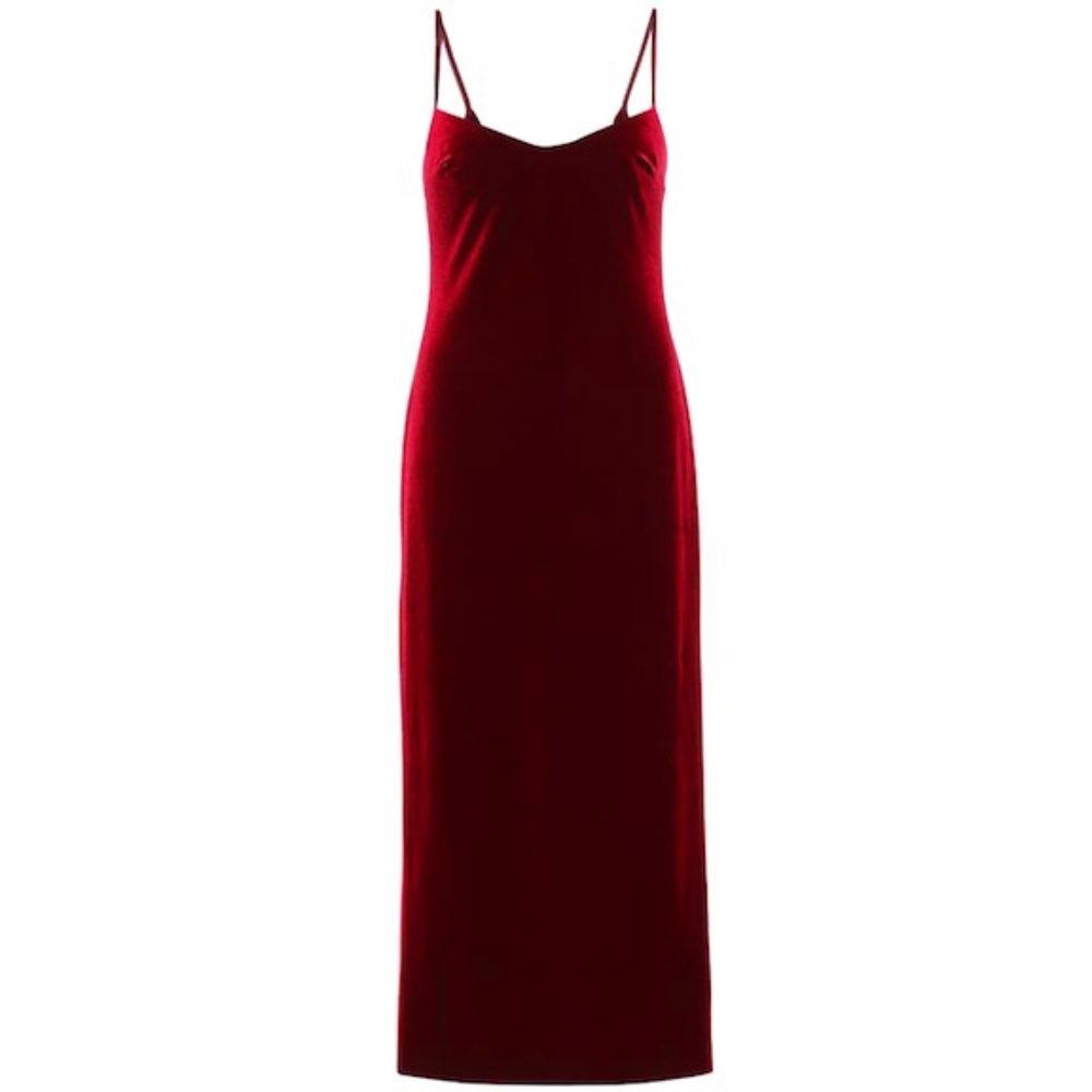 GALVAN Berlin Velvet Bustier Dress In Red, US 6